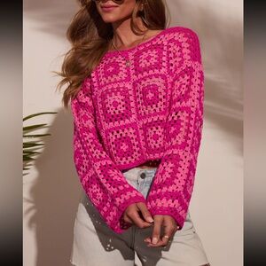 VICI crochet long sleeve top L